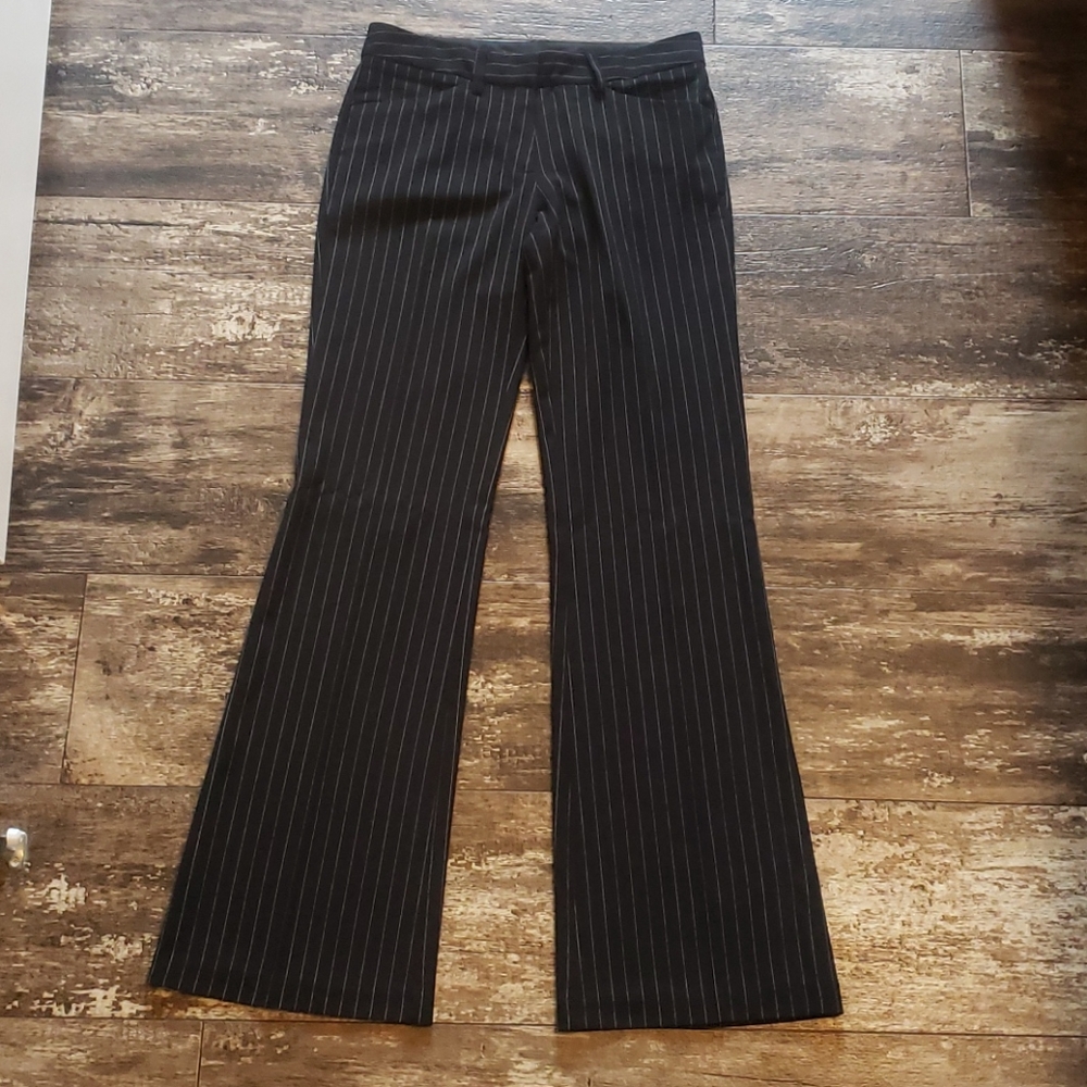 Black dress pants with pinstripe detail